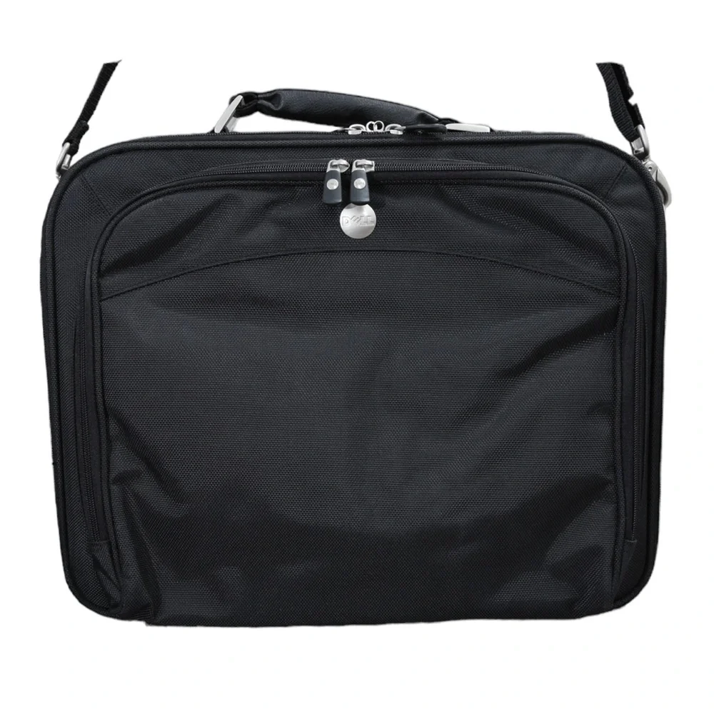 NWOT Dell Black Ballistic Microfiber Multi compartment Hard Shell Computer Bag